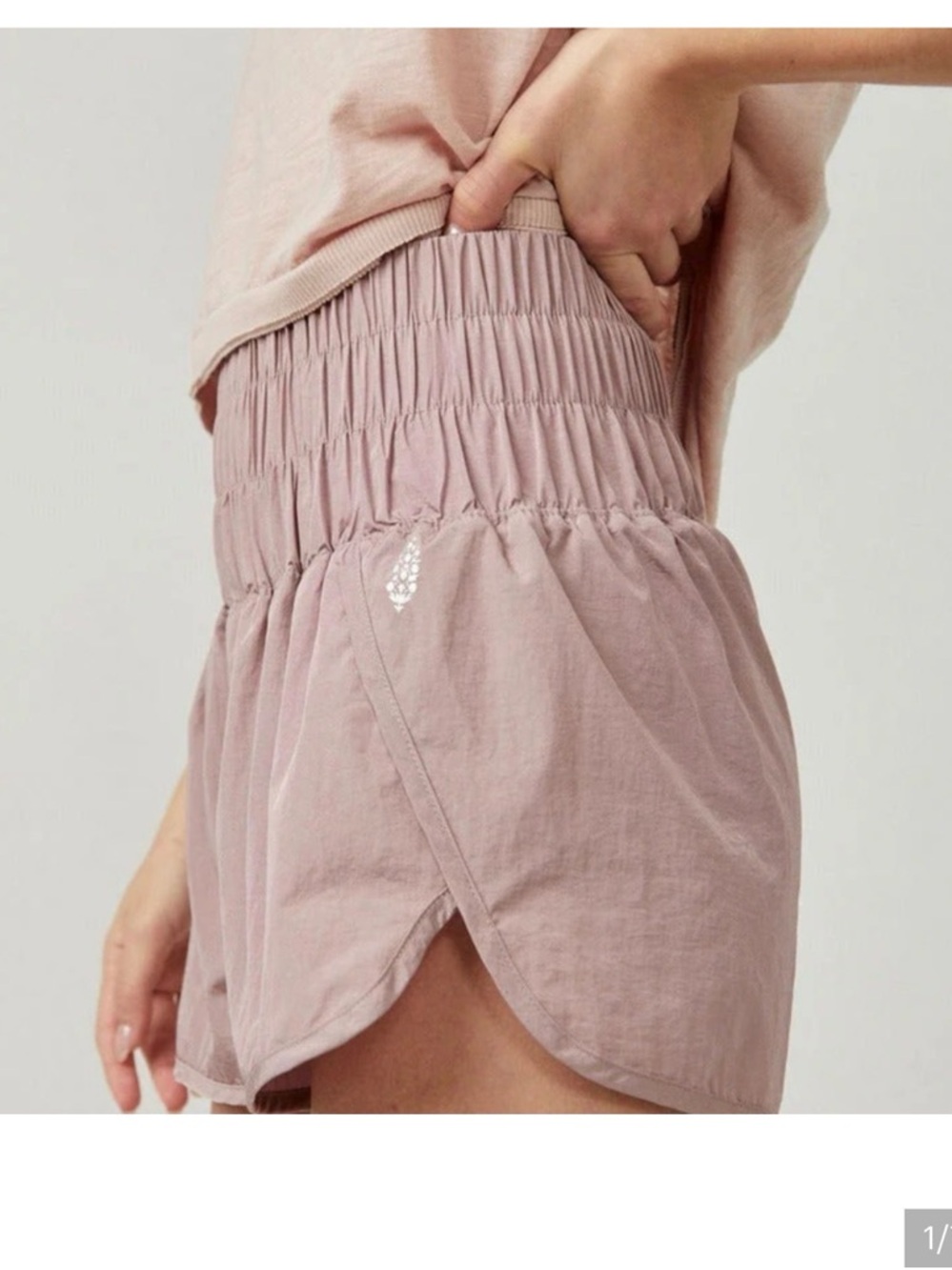 Fp movement the way home moonlight mauve Smocked Waist Pink Women's Shorts Xs